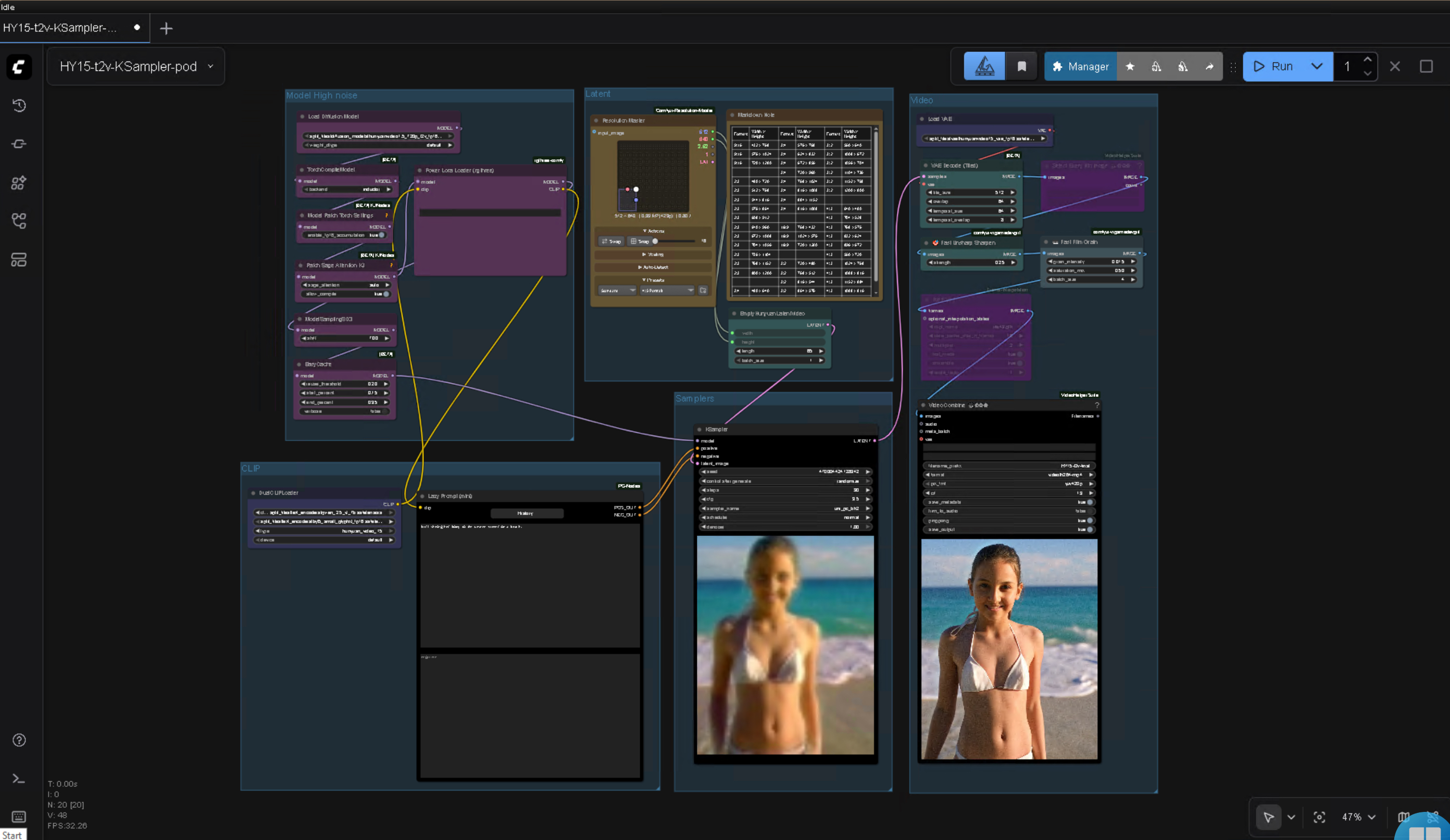 Select number frames, size , prompt